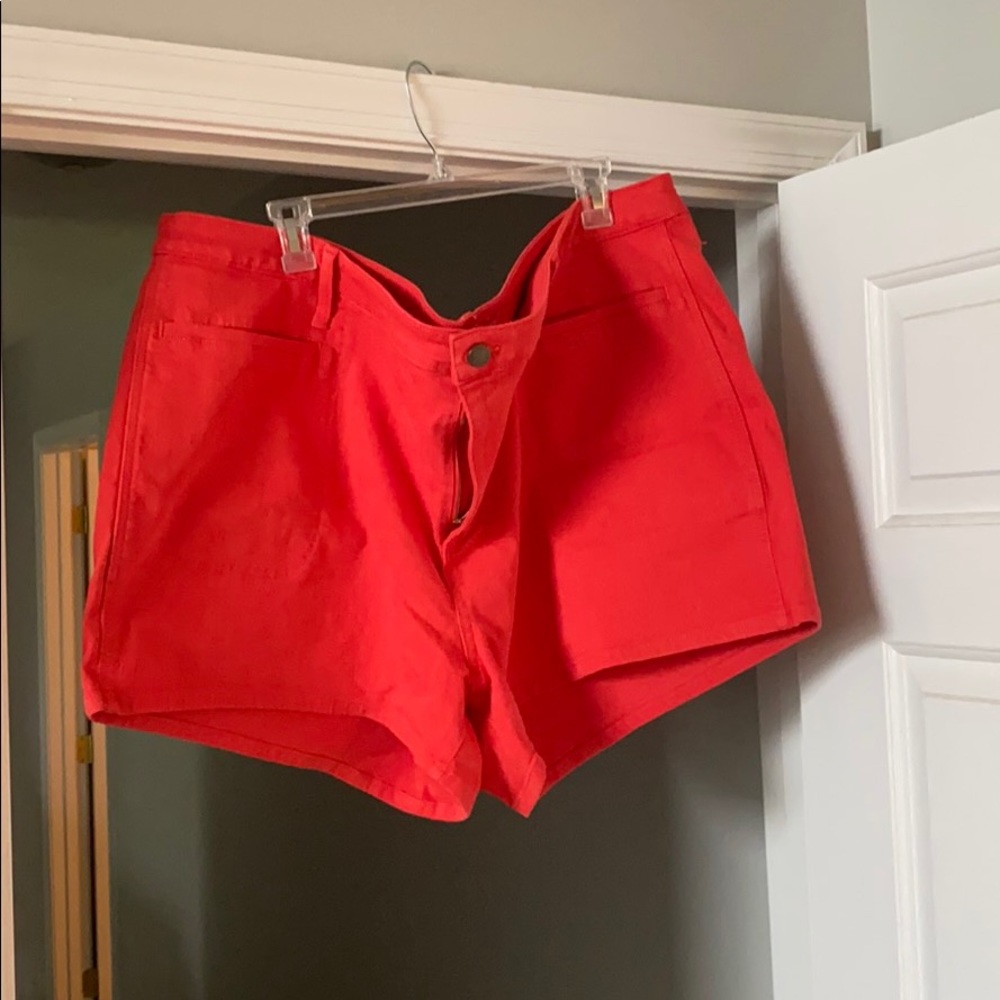 Coral Red Jean Shorts. New without tags.